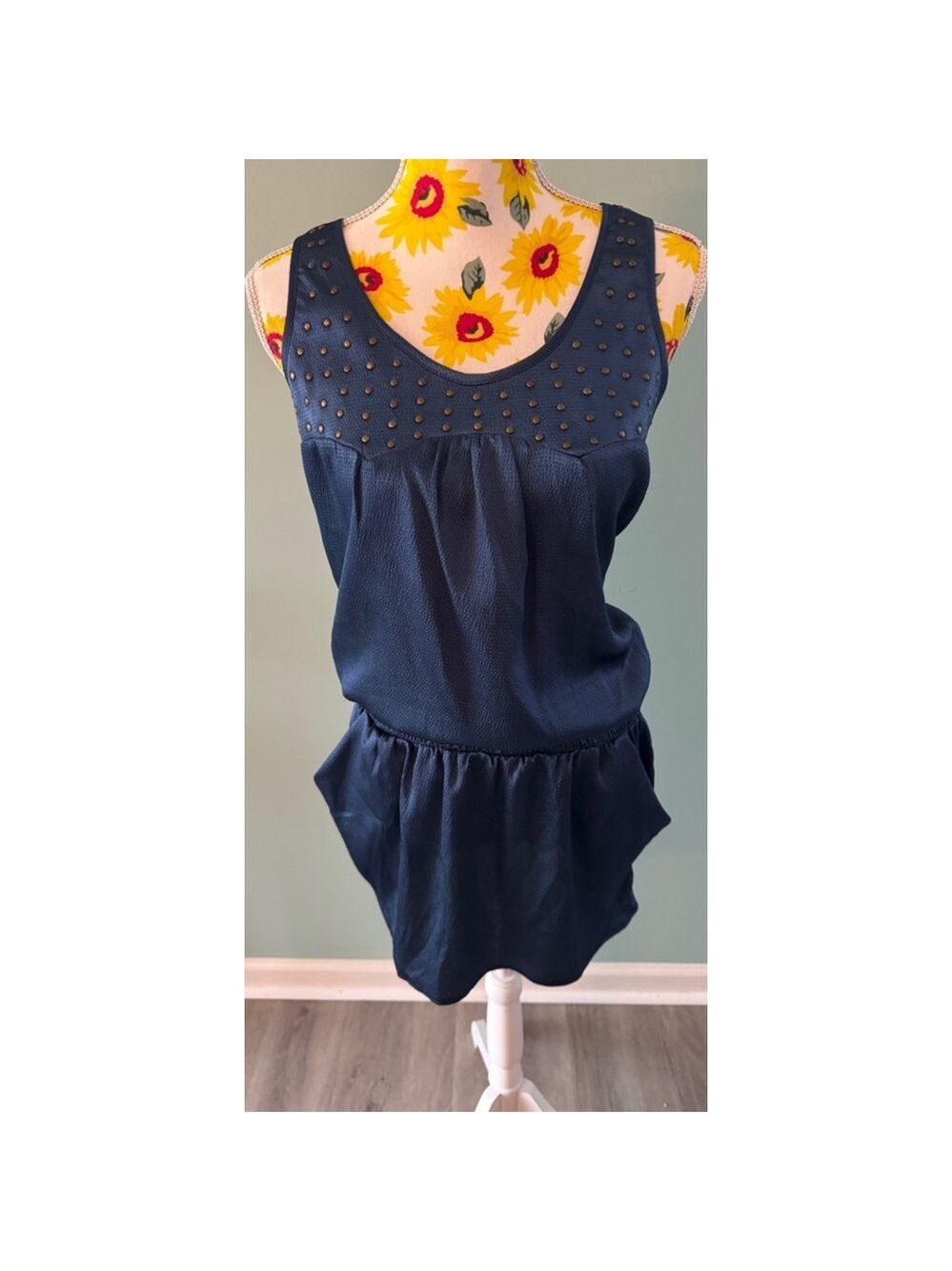 Women's Navy Sleeveless Mini Dress Size L